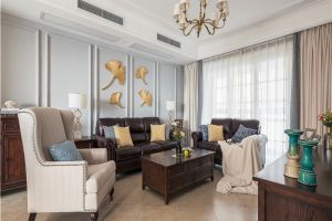 【赣州新房装修】华润幸福里118平米美式风格装修案例 更显雅致低调的美。