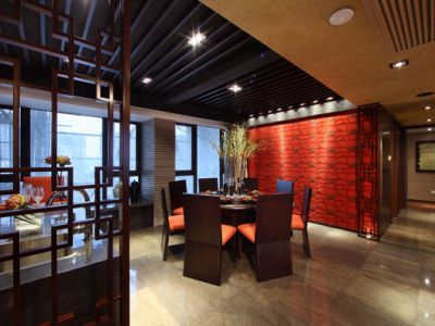 英伦豪庭126平米新中式风格三居装修案例