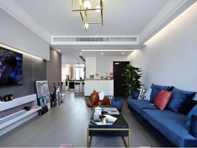 宇宏健康花城三居室装修混搭风格家装案例欣赏