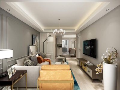 佳龙大沃城三居室装修轻奢风格家装案例