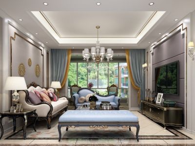 凯丽滨江三居126平欧式风格装修案例