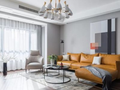 昆山市世茂东壹号112平米三居现代风格