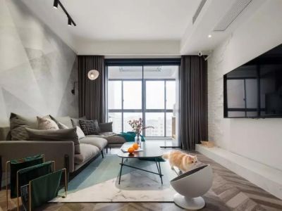 观湖壹号三居110平现代风格装修案例