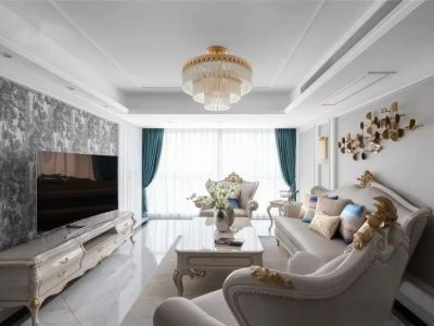 世茂东外滩三居98平欧式风格装修案例