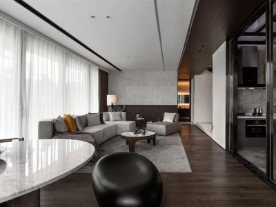 麓山国际江现代风格320平四居室装修案例