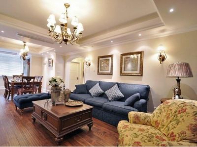 礼泉东尚一品140平米三居室装修美式风格家装案例