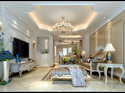 欧城联邦130平米欧式三居室装修案例