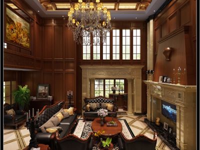 圣芭芭拉380平米美式别墅装修案例
