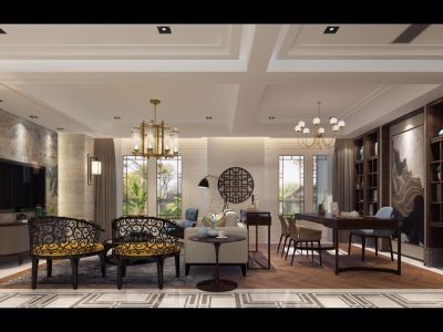 泰悦府165平新中式风格装修案例