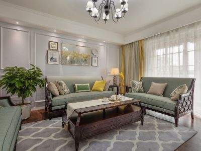 芙蓉苑美式126平米三居室装修案例