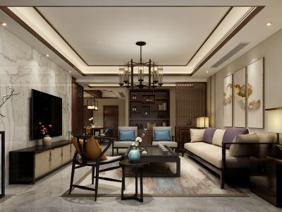 三星凤凰府138平中式风格装修案例