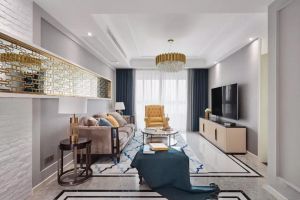 【达州鑫澄装饰】蓝润置地广场128平美式轻奢三室装修案例