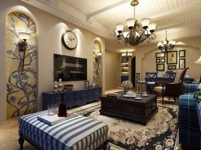 大洋五洲一期地中海风格72平米两居室装修案例