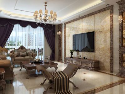 金色家园220平米美式四居室装修案例