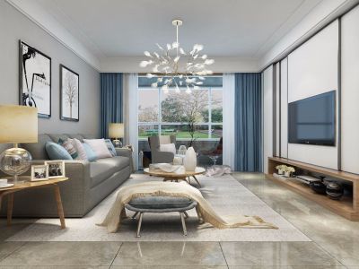 国际嘉园129平米三居欧式风格装修案例