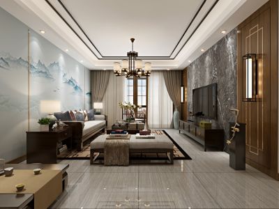 王府城新中式风格145平米装修案例