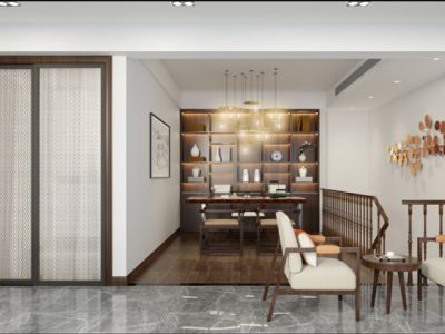 世欧澜山中式风格245平米装修案例