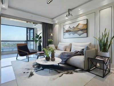 国际嘉园129平米现代简约三居室装修案例