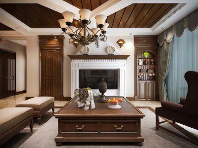 丹东方林装饰橡树湾132平米美式三居室装修案例