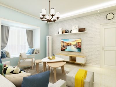 仁和春天98平米北欧风格三居室装修案例