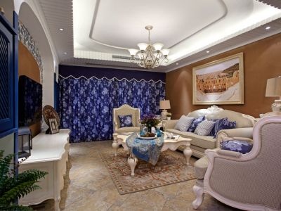 阳光望江榭地中海风格四居室装修案例