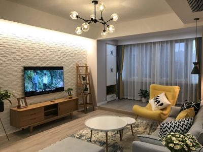 仁和春天90平米三居室北欧风格装修案例