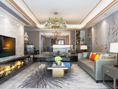 新榕金江首府现代三居室109平米装修案例