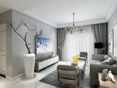 海兴漫香郡110平米三居室北欧风格装修案例