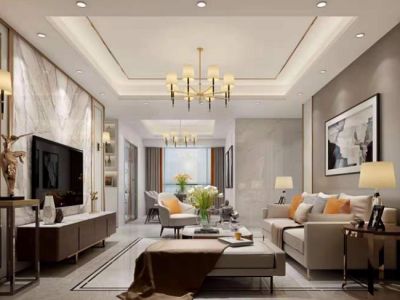 渭南波涛装饰-泰安家园133平米三居室轻奢风格装修效果图