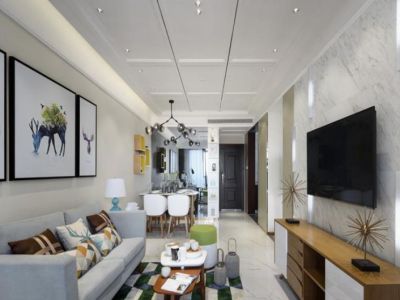 渭南波涛装饰-明泽坊128平米三居室简约风格装修效果图