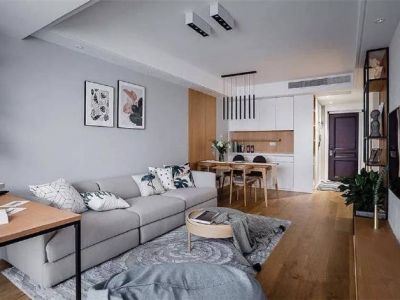 东城华府现代三居室91平米装修案例