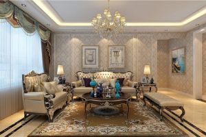 【城市人家装饰公司】哈尔滨招商贝肯山欧式风格150平米装修效果图案例