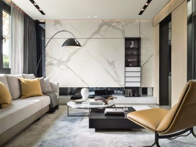 盛元公元海现代110平米三居室装修案例