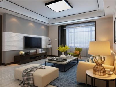 蓝光花田国际127平米现代风格装修案例