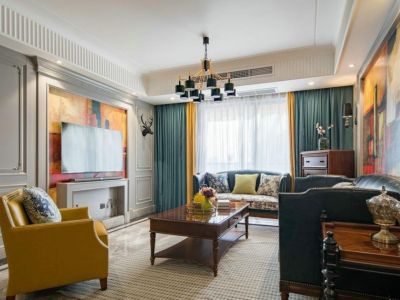 信达洋墅源130平米三室欧式风格装修效果图