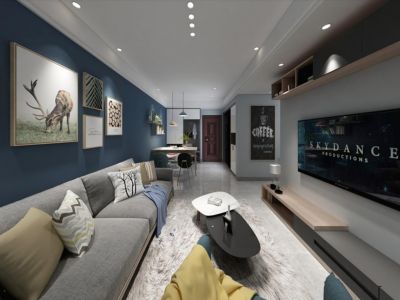 宏帆广场北欧风格132平米三居室装修案例