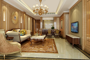 【格美装饰公司】重庆天宫花城美式风格130平米装修效果图案例