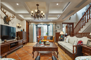 【格美装饰公司】重庆朗香郡美式风格580平米装修效果图案例