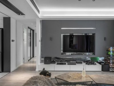 富力城124平米三居室后现代风格装修案例