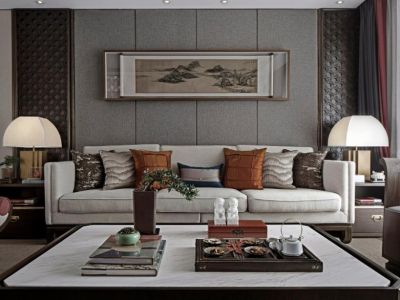 信达洋墅源120平米三居室新古典装修效果图