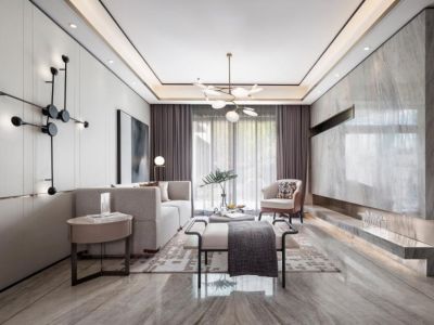 中海紫御华府143平米四居室现代轻奢风格