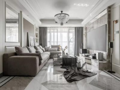 恒天首府137.54平米三居室现代轻奢风格