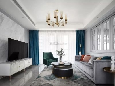 翡翠公馆现代风格120平米三居室客厅装修效果图