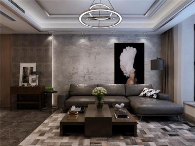 渭滨苑115平米三居室装修现代风格案例