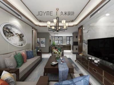 御天下140平新中式三居室装修案例