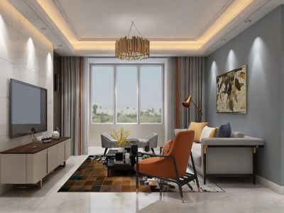 海兴漫香郡110平米三居室北欧风格装修案例