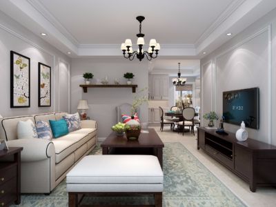 武夷绿洲美式风格98平米二居室装修案例