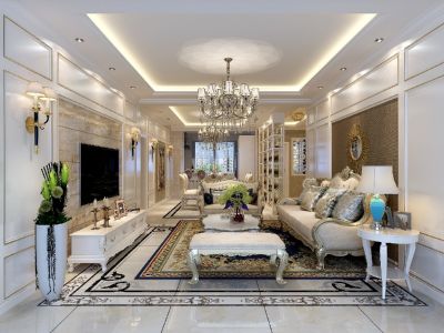 托乐嘉欧式风格148平米三居室装修案例