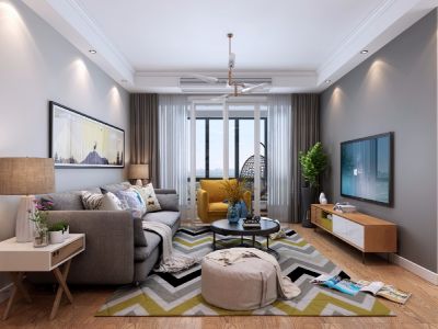 中海国际北欧风格117平米三居室装修案例