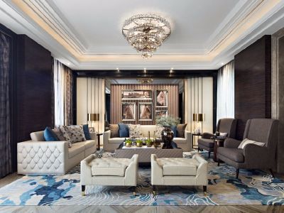 翠屏城花园现代风格145平米四居室装修案例